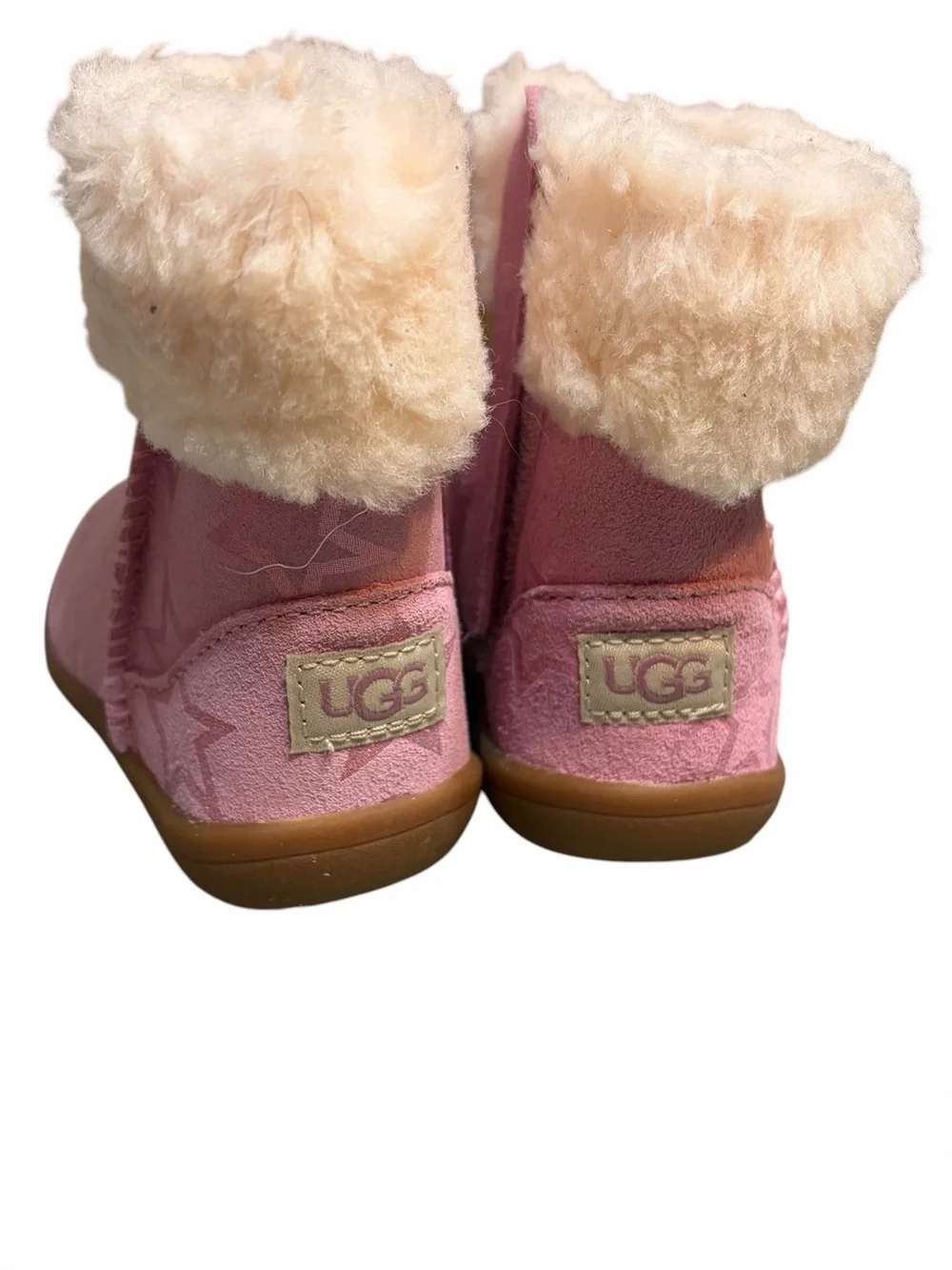 Uggs Girl’s Pink Star Faux-Fur Winter Boots